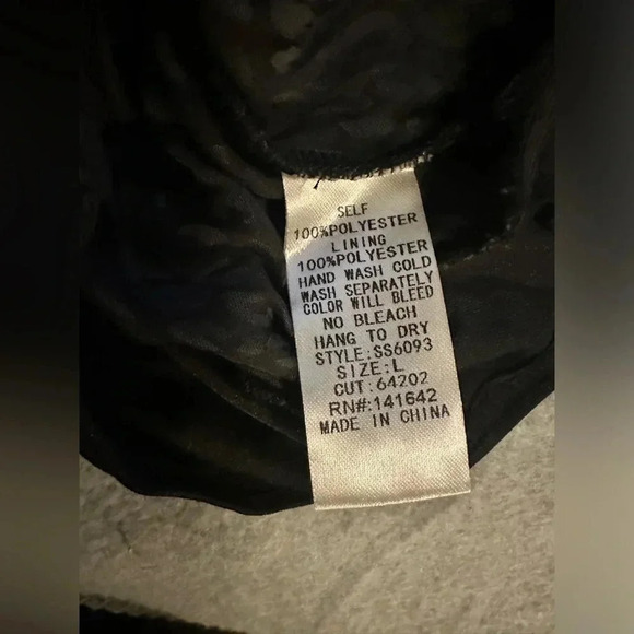 She+Sky Black leopard Wrap Bodysuit size L - Picture 5 of 6